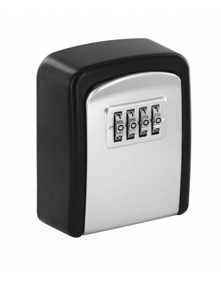 Cassetta portachiavi, keybox 37x75mm, a muro, nero e grigio, combinazione a 4  cifre, per chiavi portone B&B