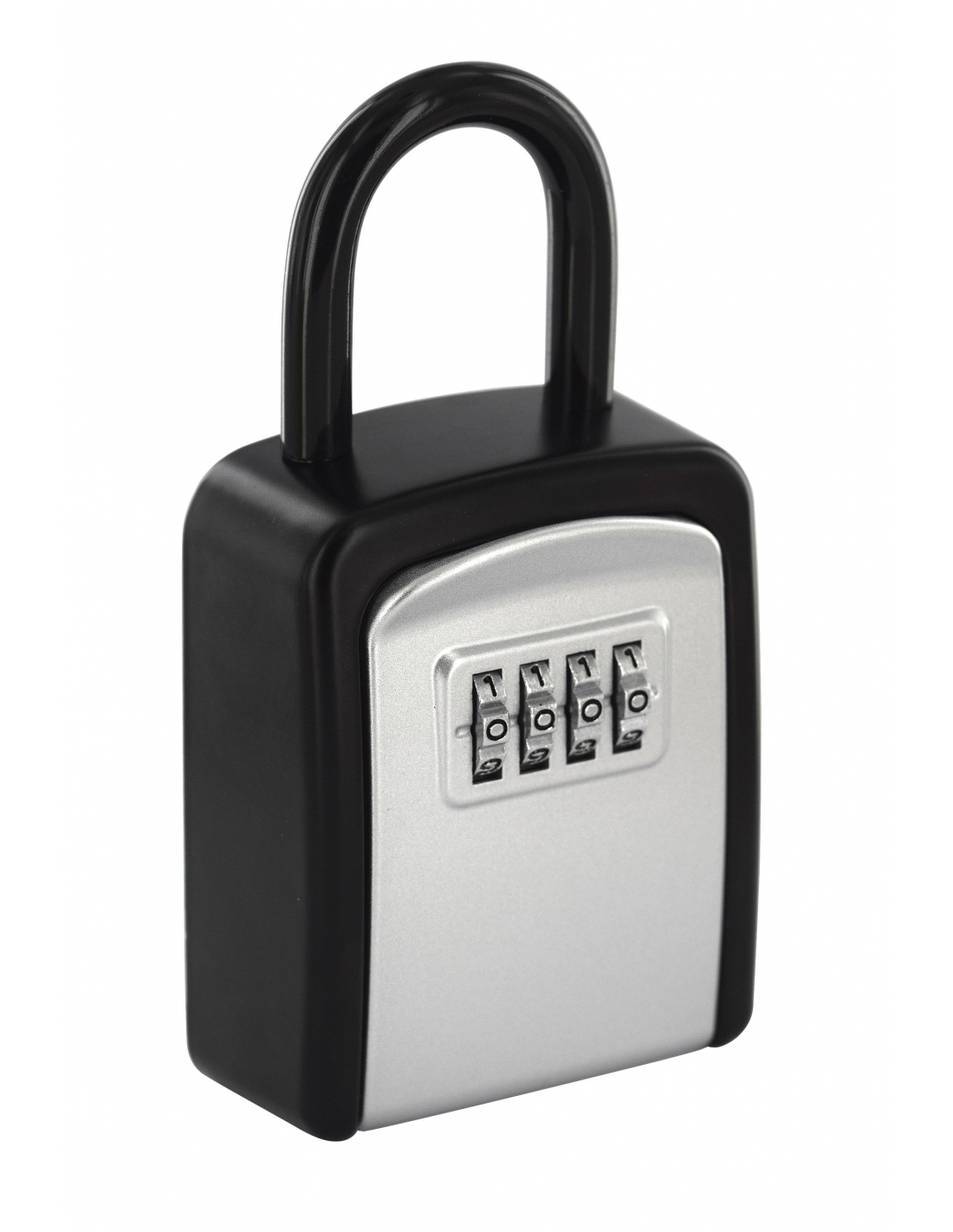 Cassetta per chiavi a forma di casa con combinazione a 4 cifre, 2 chiavi di  riserva, nero satinato