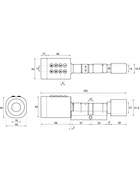 Cilindro elettronico Smart Lock Study - dimensione regolabile - THIRARD